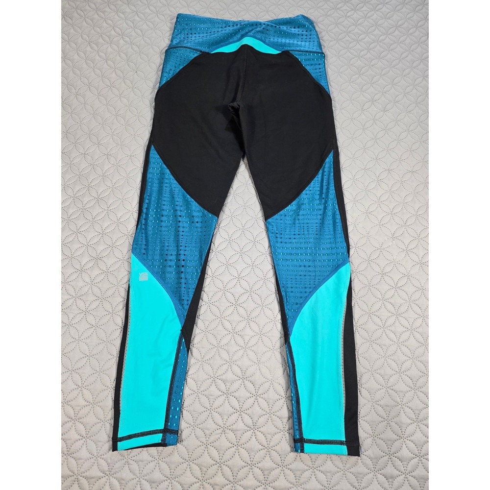 Victoria's Secret VSX Sport Knockout Mesh Leggings Black Teal S Regular - Picture 2 of 7